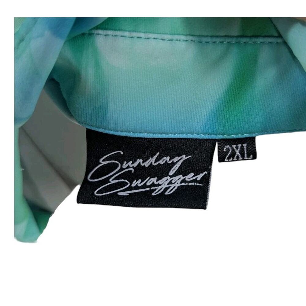 Sunday Swagger Mens Golf Polo Shirt 2xl Green 4 Leaf Clover Lucky Blue Patricks View 4